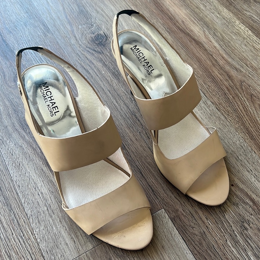 Michael Kors nude sling back heels, size 9
